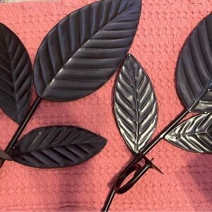 Black  3 large metal Leaf Wall Decor